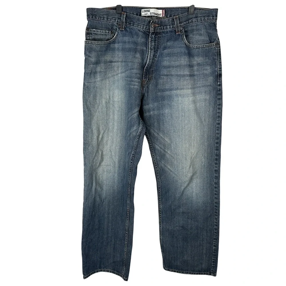 Levis 569 Loose Straight Jeans Mens 36x34 Blue Medium Wash Denim Baggy Y2K 2000s